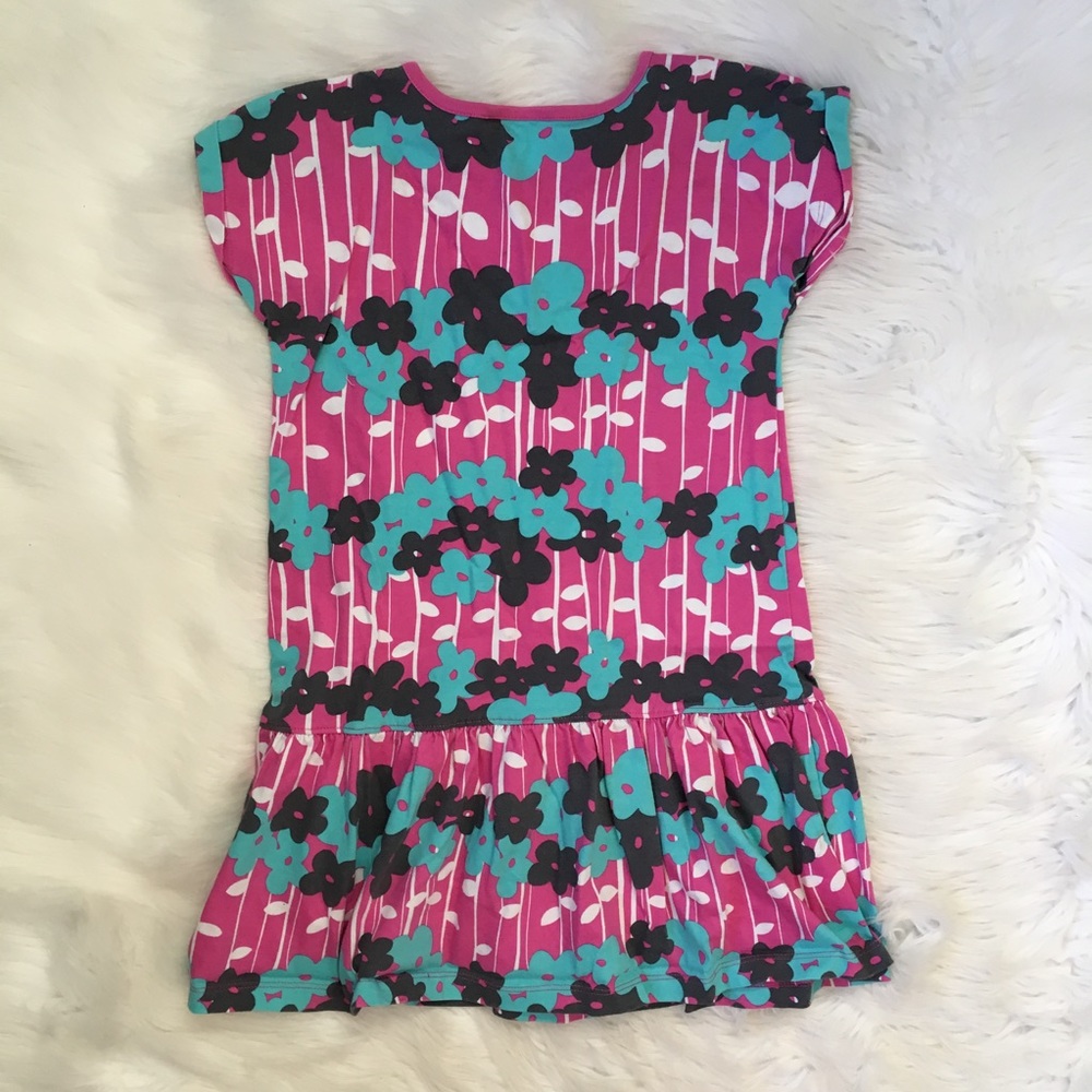 Hanna Andersson Girls Pink Blue Floral Dress - Picture 4 of 6